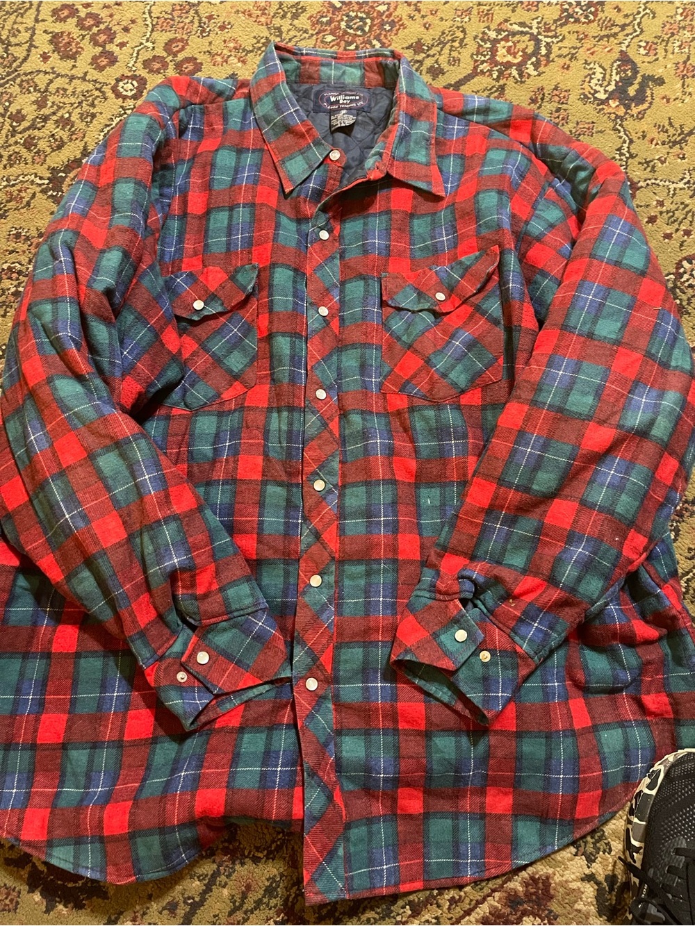 Vintage Williams Bay Flannel Pearl Snap Shirt 4XL